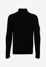 Prada High-Neck Ribbed Wool Sweater Black UMR620SOOO15O6_F0002