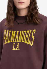 Palm Angels Logo Print College Sweatshirt Purple PMBA026F24FLE007_2918