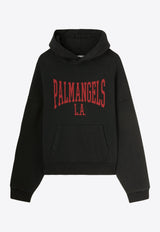 Palm Angels Logo Print College Hooded Sweatshirt Black PMBB058F24FLE003_1026