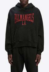 Palm Angels Logo Print College Hooded Sweatshirt Black PMBB058F24FLE003_1026