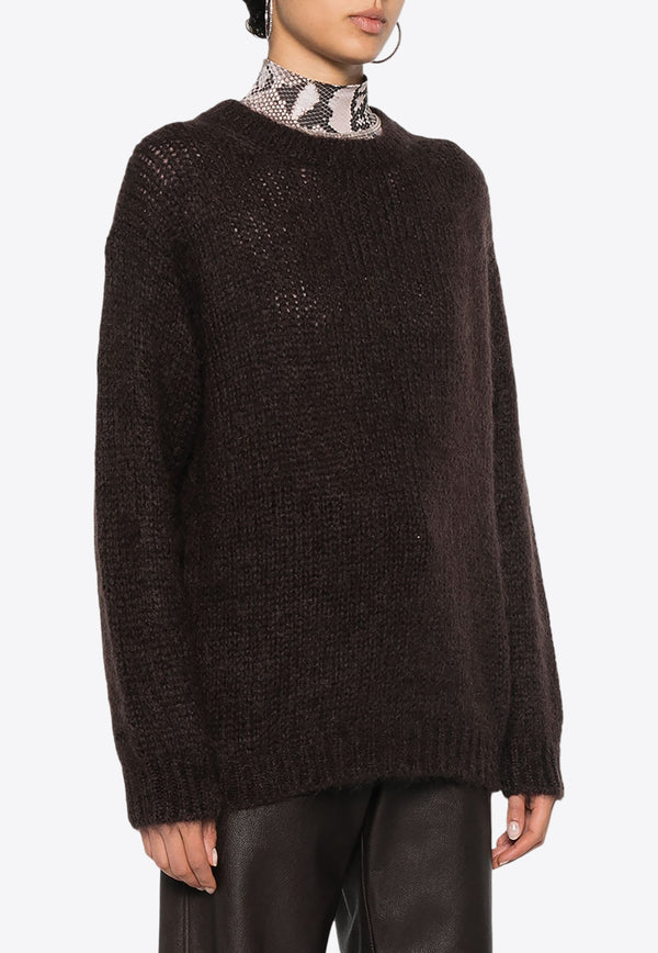 P.A.R.O.S.H Lula Knitted Sweater in Mohair Blend Brown D510402LULA_086