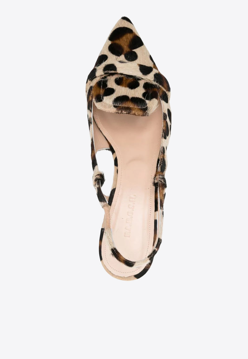 P.A.R.O.S.H 70 Leopard Print Slingback Pumps Beige D070256AGSHOE_808