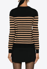 Elisabetta Franchi Striped Wool Sweater Brown MK69S46E2_CO5