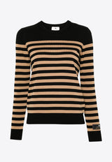 Elisabetta Franchi Striped Wool Sweater Brown MK69S46E2_CO5