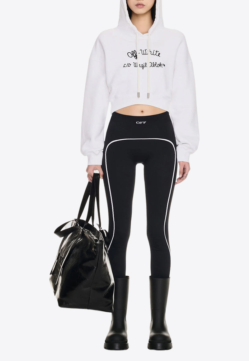 Off-White Embroidered Script Cropped Hoodie White OWBB056F24FLE003_0110