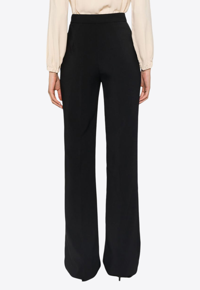 Elisabetta Franchi Logo Rivet Tailored Flared Pants Black PA03046E2_110