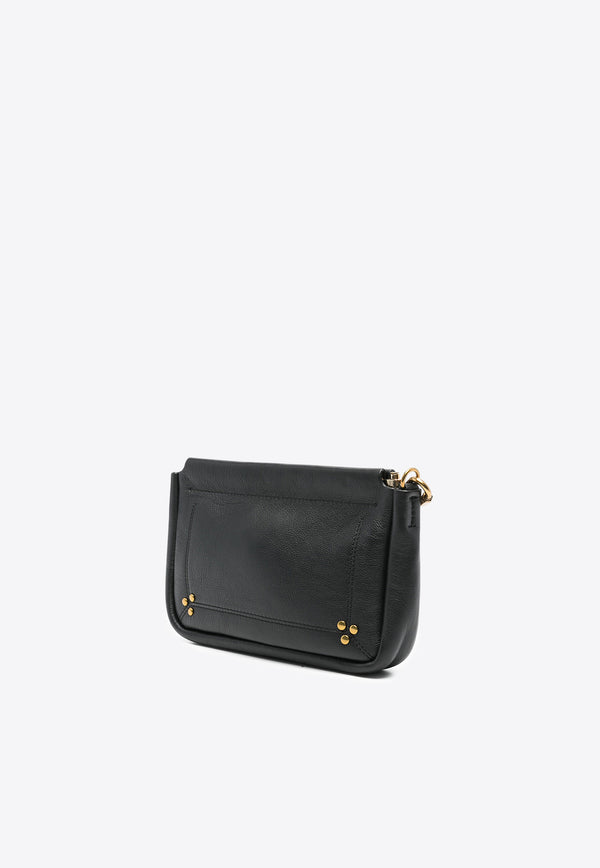 Jérôme Dreyfuss Medium Clap Leather Clutch Bag Black 44CLAPMVE_Noir Brass