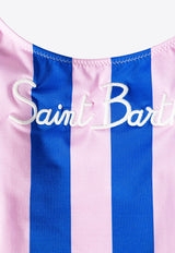 MC2 Saint Barth Lora Striped One-Piece Swimsuits Blue LOR0001_01180F