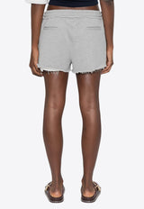 Miu Miu Logo Patch Drawstring Mini Shorts Gray MJP321SOOO15AU_F0031