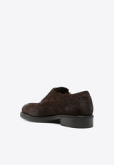 Miu Miu X Church's Monk Strap Suede Brogue Shoes Brown 5E039EFM0300B2_F0003