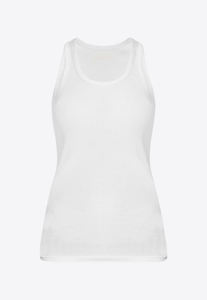 Isabel Marant Tysha Ribbed Tank Top White TS0225FAA2N39I_20WH