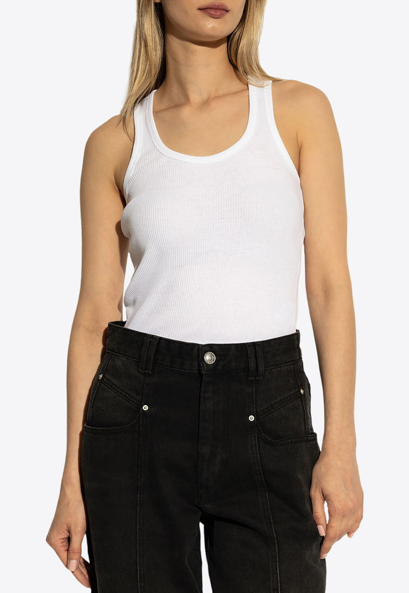 Isabel Marant Tysha Ribbed Tank Top White TS0225FAA2N39I_20WH