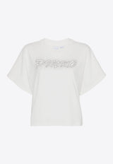 PINKO Studded Logo T-shirt White 103993A231_Z05