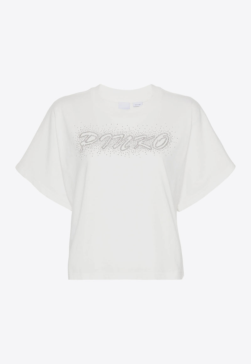 PINKO Studded Logo T-shirt White 103993A231_Z05