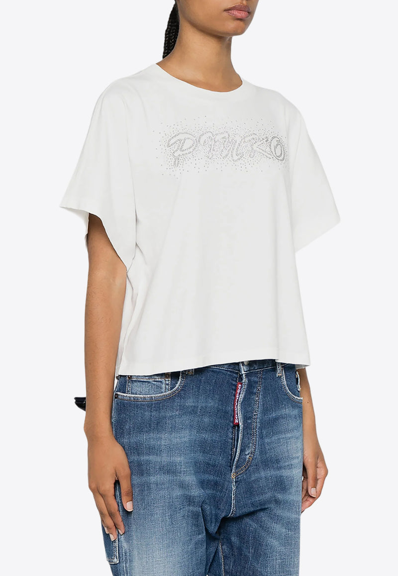 PINKO Studded Logo T-shirt White 103993A231_Z05