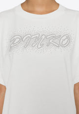 PINKO Studded Logo T-shirt White 103993A231_Z05