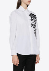 P.A.R.O.S.H Class Floral Embroidered Long-Sleeved Shirt White D380618CLASS_802