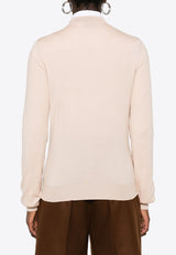 Miu Miu Knitted Logo Cardigan Pink MMF878SOOO13KW_F0627