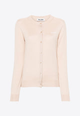 Miu Miu Knitted Logo Cardigan Pink MMF878SOOO13KW_F0627