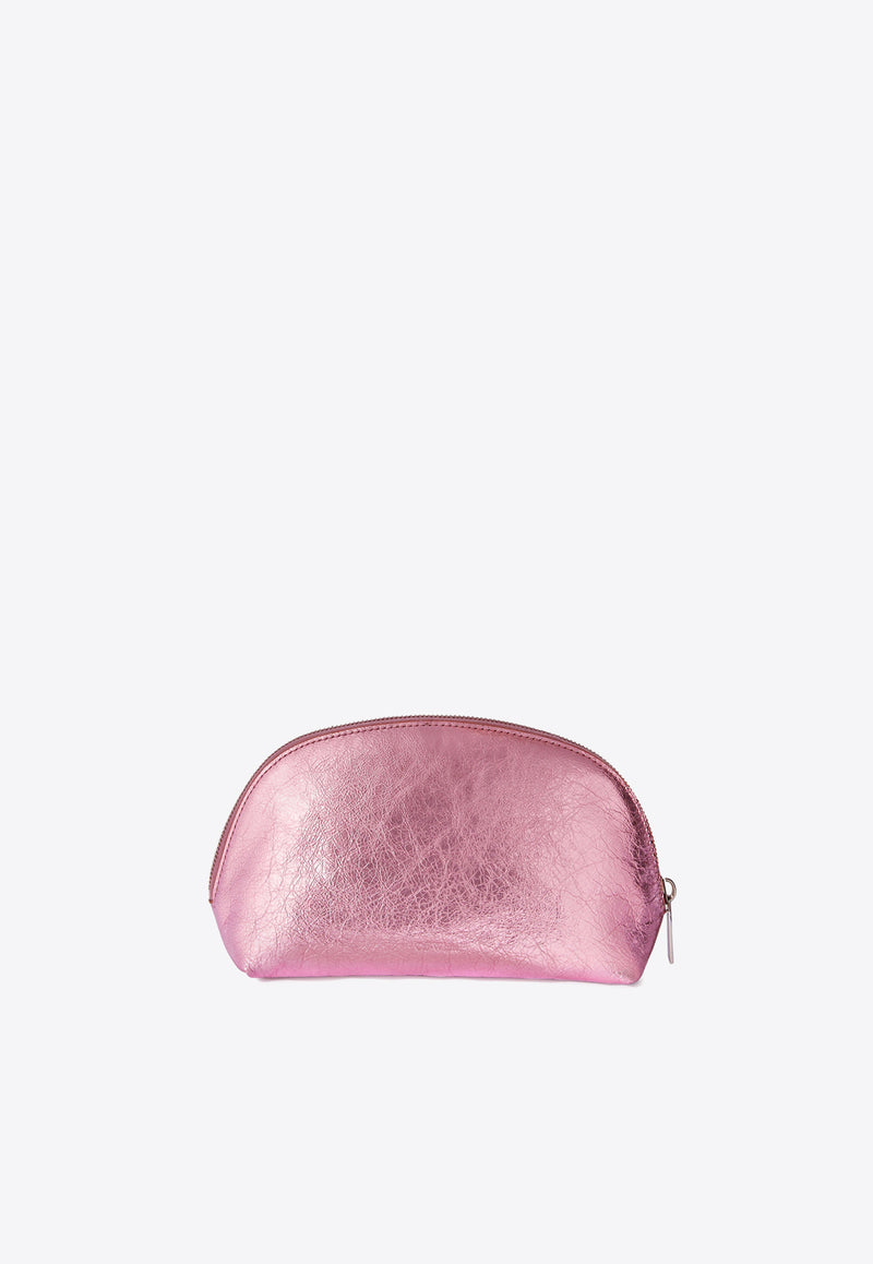 Off-White Arcade Metallic Leather Vanity Pouch Pink OWNS029F24LEA002_3B00