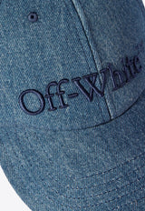 Off-White Logo Embroidered Denim Baseball Cap Blue OWLB045F24DEN001_4545