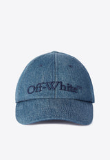 Off-White Logo Embroidered Denim Baseball Cap Blue OWLB045F24DEN001_4545