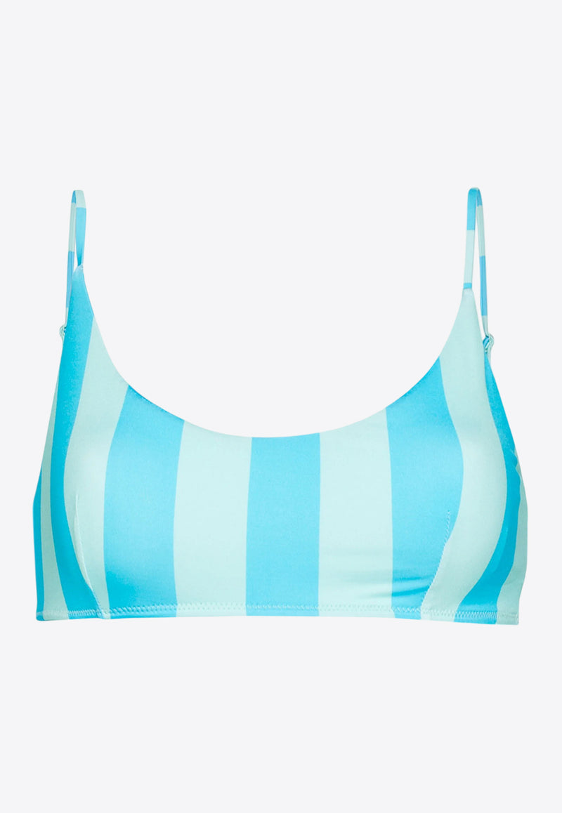 MC2 Saint Barth Judy Stripes Bikini Top  Turquoise JUD0001_00789F