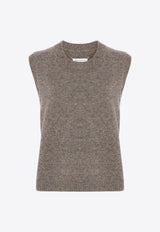 Maison Margiela Shetland Wool Knit Sweater Vest Beige S50FB0104M13059_003F