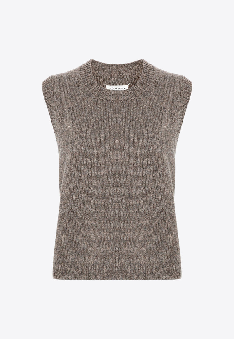 Maison Margiela Shetland Wool Knit Sweater Vest Beige S50FB0104M13059_003F