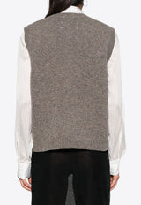 Maison Margiela Shetland Wool Knit Sweater Vest Beige S50FB0104M13059_003F