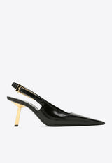 Saint Laurent Lee 75 Patent Leather Slingback Pumps Black 799704AAAZY/P_YSL-1000