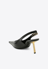 Saint Laurent Lee 75 Patent Leather Slingback Pumps Black 799704AAAZY/P_YSL-1000