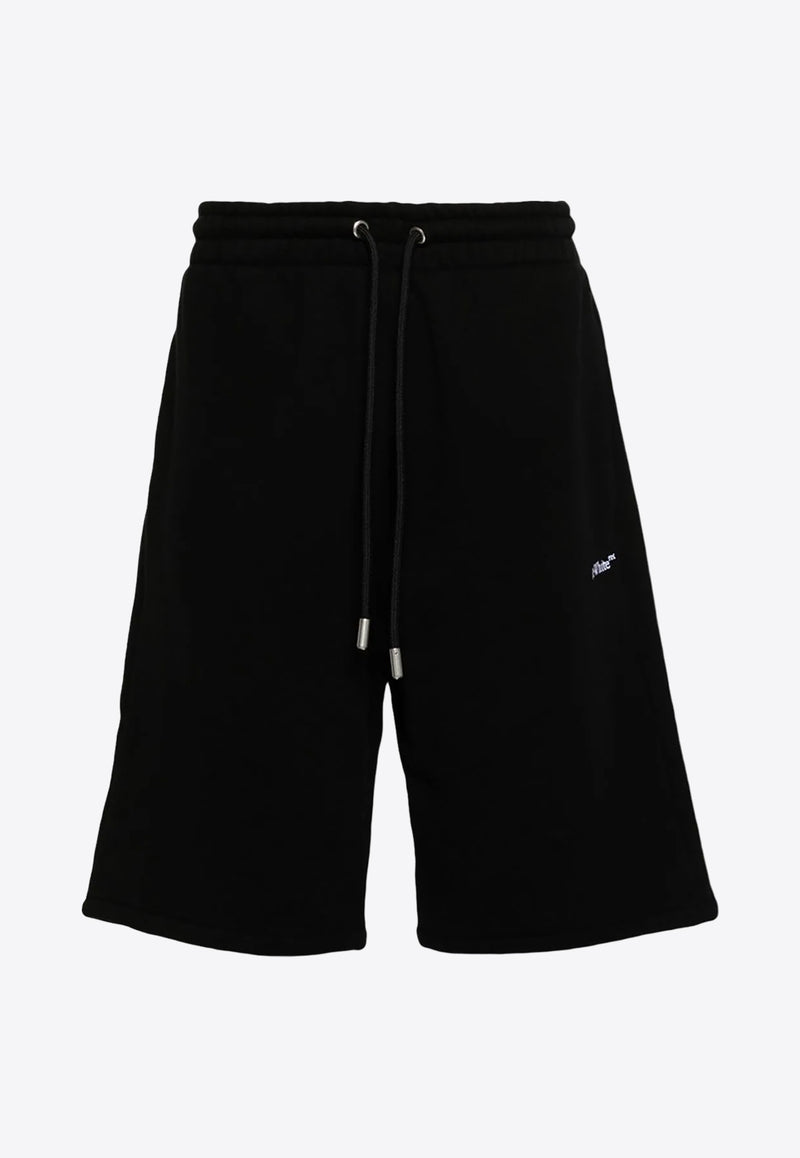 Off-White Pixel Diag Skate Sweat Shorts Black OMCI013F24FLE004_1001