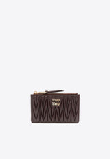 Miu Miu Matelassé Zipped Leather Wallet Chocolate 5MB06M2FPP_F0NBL