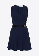 Elisabetta Franchi Crepe Sleeveless Mini Dress Navy AB60846E2_B75