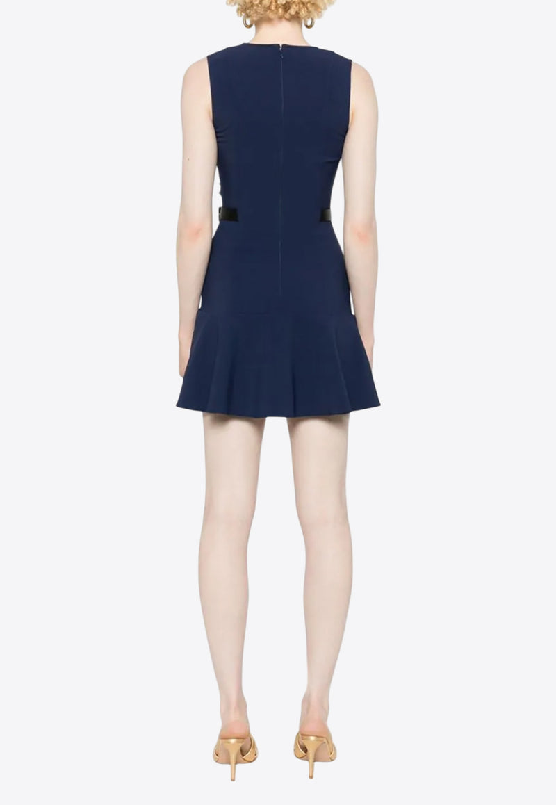 Elisabetta Franchi Crepe Sleeveless Mini Dress Navy AB60846E2_B75