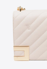 Elisabetta Franchi Medium Logo Crossbody Bag in Quilted Leather Off-white BS55A46E2_CI4