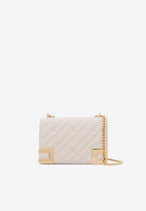 Elisabetta Franchi Medium Logo Crossbody Bag in Quilted Leather Off-white BS55A46E2_CI4