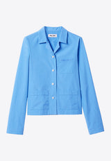 Miu Miu Long-Sleeved Poplin Shirt Light Blue MK1888SOOO15UL_F0013