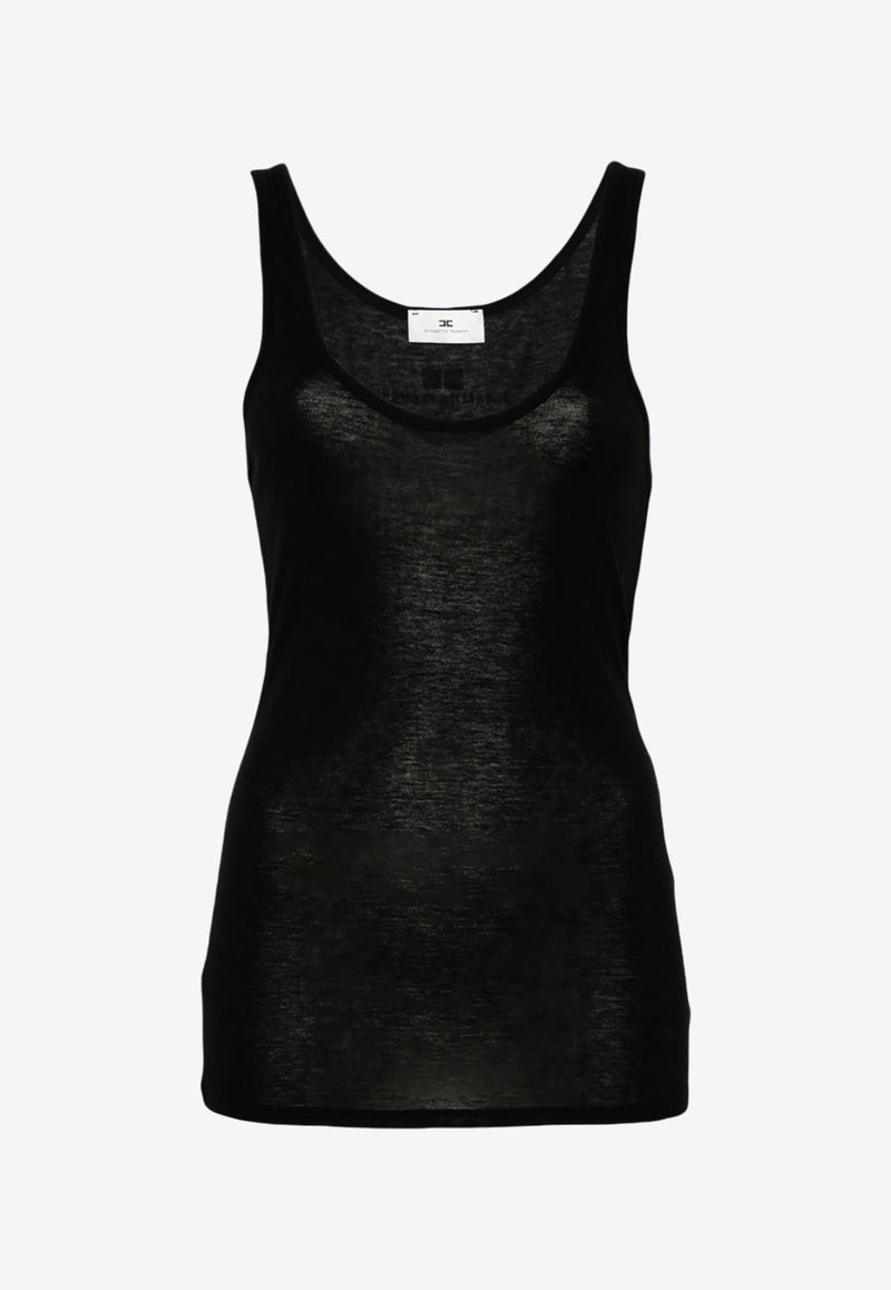 Elisabetta Franchi Logo Print Tank Top Black CN08B46E2_110