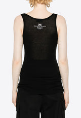 Elisabetta Franchi Logo Print Tank Top Black CN08B46E2_110