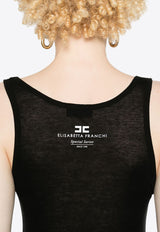 Elisabetta Franchi Logo Print Tank Top Black CN08B46E2_110