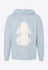 Autry Logo Embroidery Knitted Hoodie Light Blue HOPX78_WB