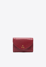 Jérôme Dreyfuss Helmut PM Leather Cardholder Red 44HELMPMCH_Ruby