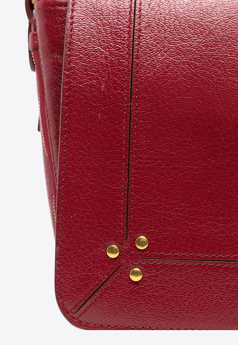 Jérôme Dreyfuss Igor Grained Leather Crossbody Bag Red 44IGORCH_Ruby