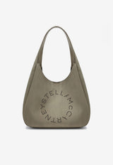 Stella McCartney Large Perforated Logo Faux Suede Hobo Bag Green 7B0102WP0590/R_STELL-2942