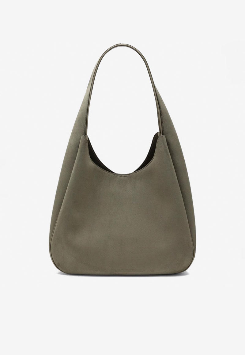 Stella McCartney Large Perforated Logo Faux Suede Hobo Bag Green 7B0102WP0590/R_STELL-2942