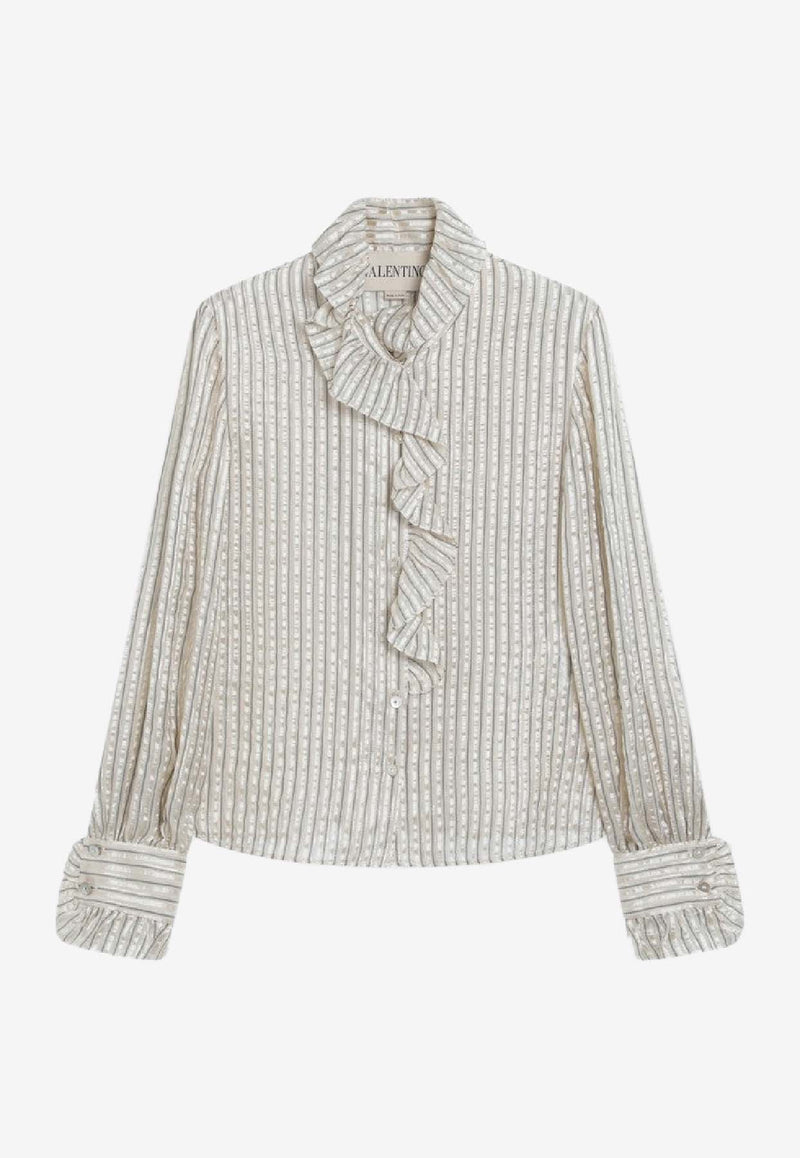 Valentino Silk Blend Shirt with Ruffles 7B0AB7Y69SU/R_VALE-BX2