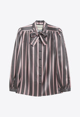 Valentino Crepe De Chine Striped Blouse Multicolor 7B0AB7Z79TE/R_VALE-R1N