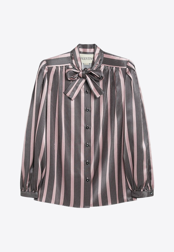Valentino Crepe De Chine Striped Blouse Multicolor 7B0AB7Z79TE/R_VALE-R1N